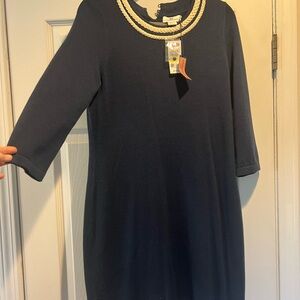 NWT Vineyard Vines sweater dress Navy with White Accents, Sz M